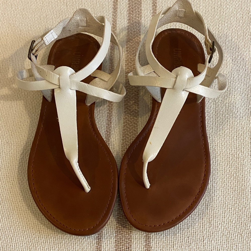 Elegant White Leather Sandals